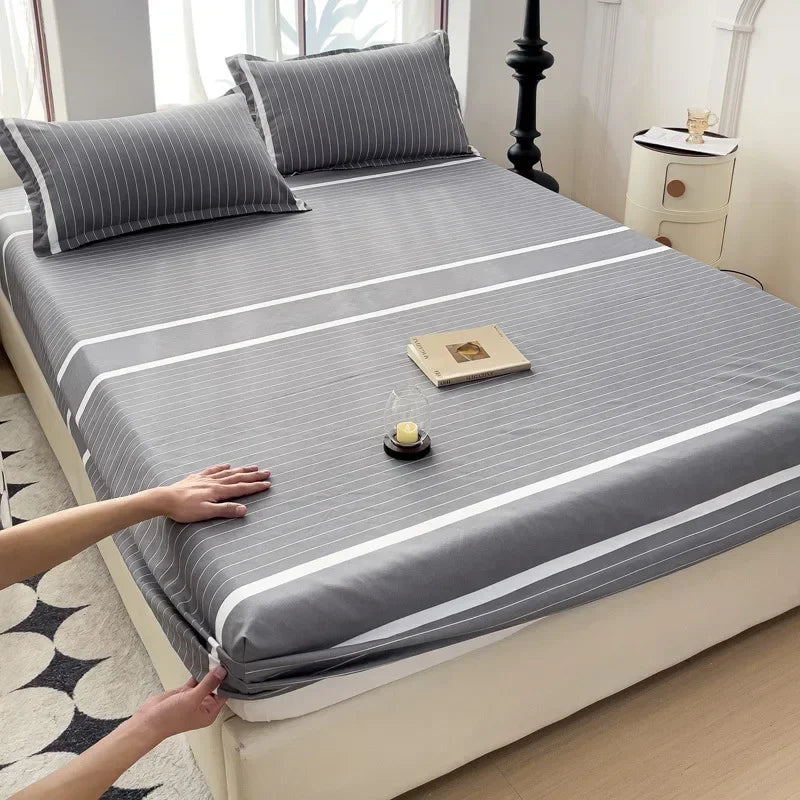 Afralia™ Japanese Style Thick Fitted Sheet for Queen/King Bed