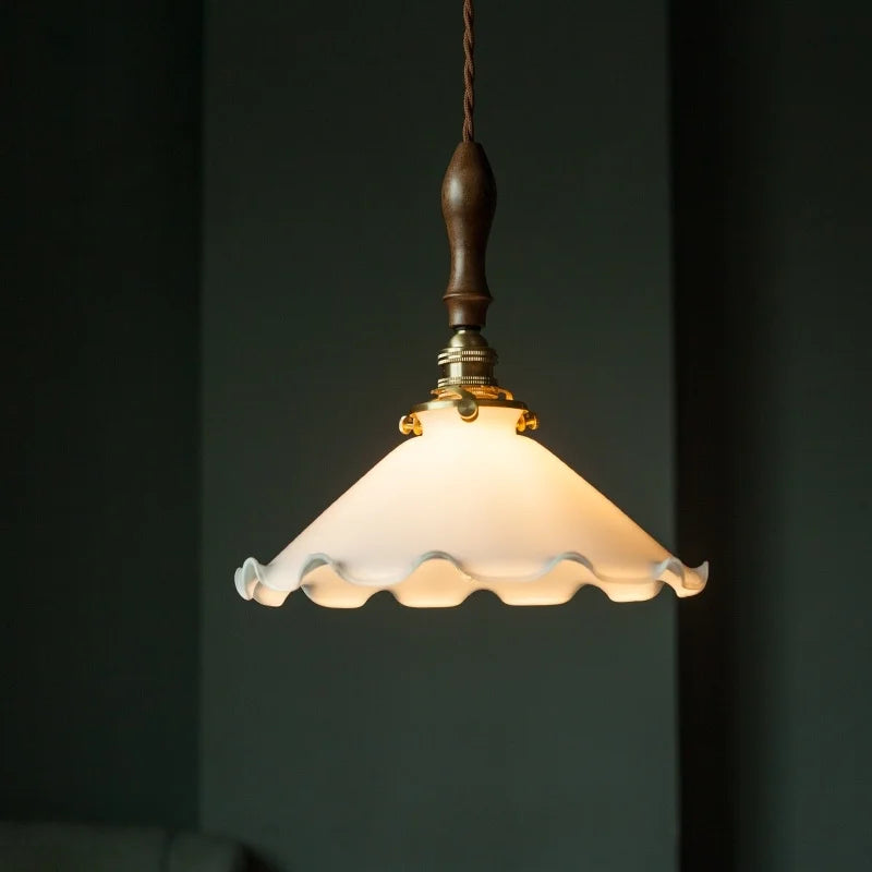 Afralia™ Glass LED Pendant Flower Lampshade for Bedroom & Living Room Decor