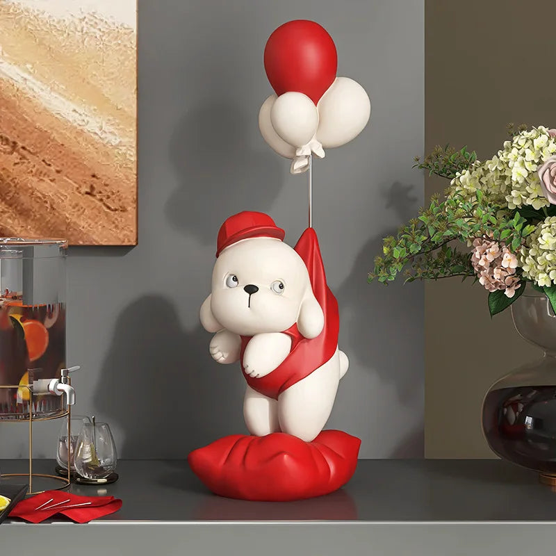 Afralia™ Balloon Puppy Statues - Creative Dog Sculptures for Living Room Decor