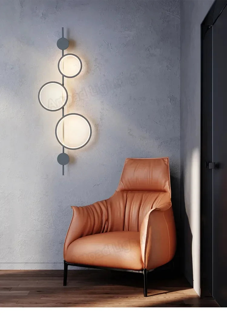 Afralia™ Minimalist Nordic Black LED Wall Sconce for Bedroom & Living Room