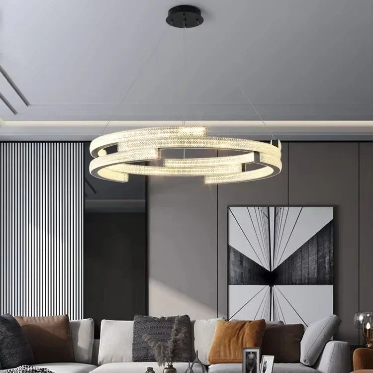Afralia™ Ring Chandelier: Designer Minimalist Living Room Light