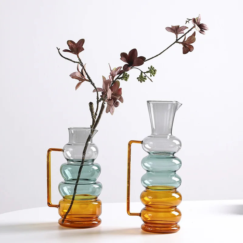 Afralia™ Glass Bubble Ring Vase: Transparent Handle Vase for Flower Arrangement & Home Decor