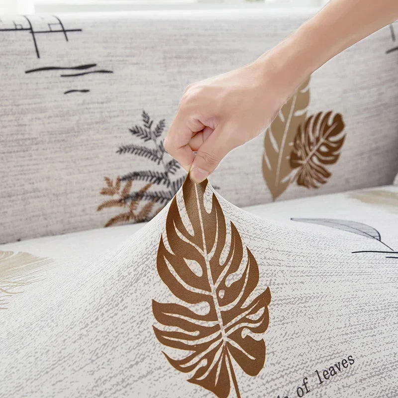 Afralia™ Printed Elastic Corner Sofa Cover Stretch Slipcovers for L Shaped Sectional Sofas