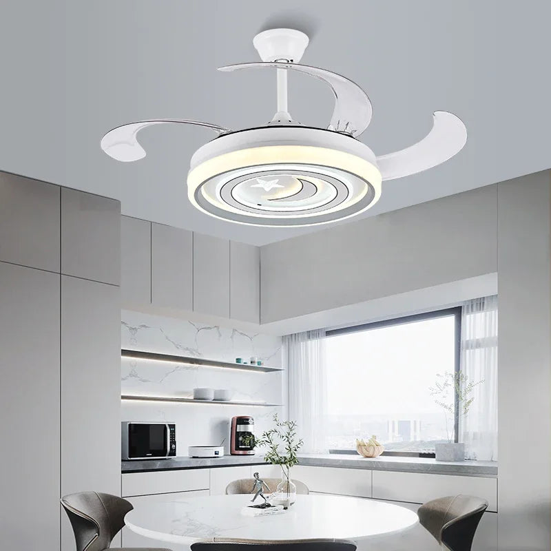 Afralia™ Smart Ceiling Fan Light with Remote Control & Silent Design