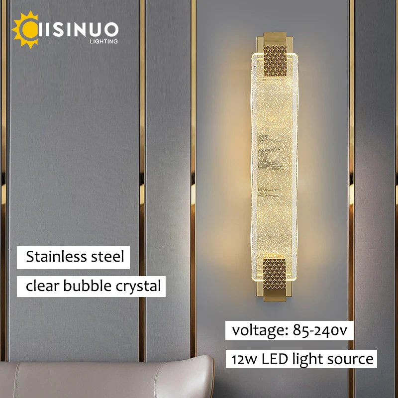 Afralia™ Crystal LED Wall Sconce: Luxury Gold Light Fixture for Home Decor