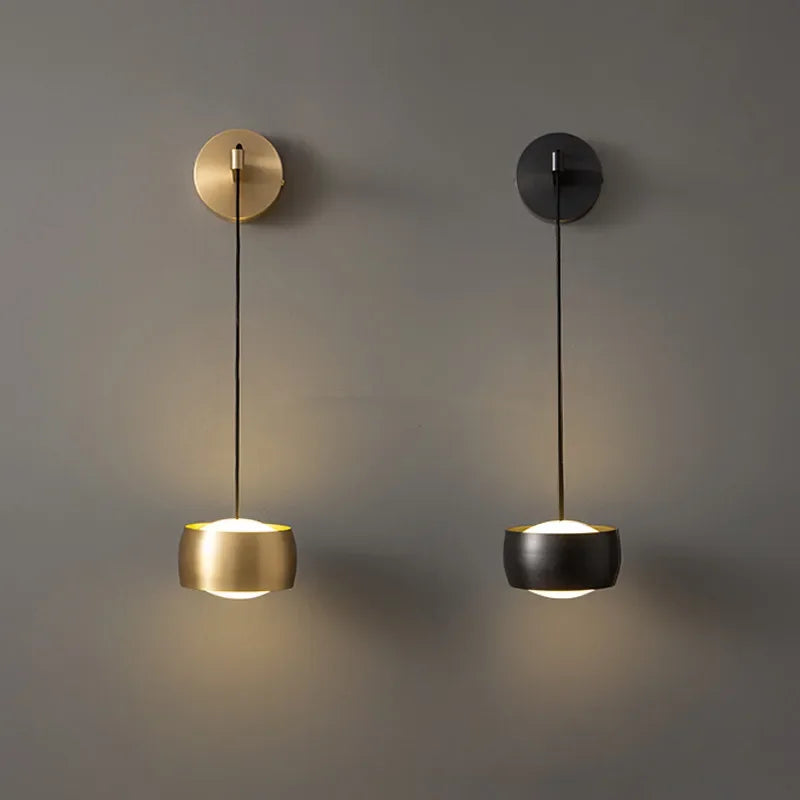 Afralia™ Copper Adjustable Wall Lamp for Bedroom LED Reading Light