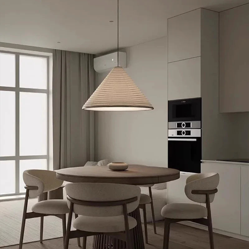 Afralia™ Wabi Sabi Rice Paper Chandelier LED Pendant Lights for Dining Room and Bar