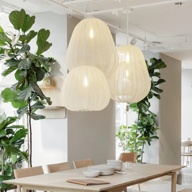 Afralia™ Fabric Wabi Sabi Chandelier: Nordic Minimalist Pendant Light for Dining Room, Bar, Bedroom & Loft