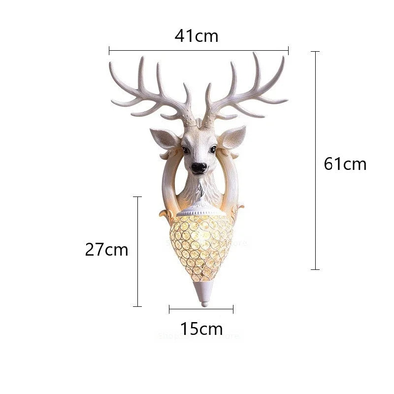 Afralia™ Modern Deer Head LED Wall Sconce Light for Luxury Living Room Decor