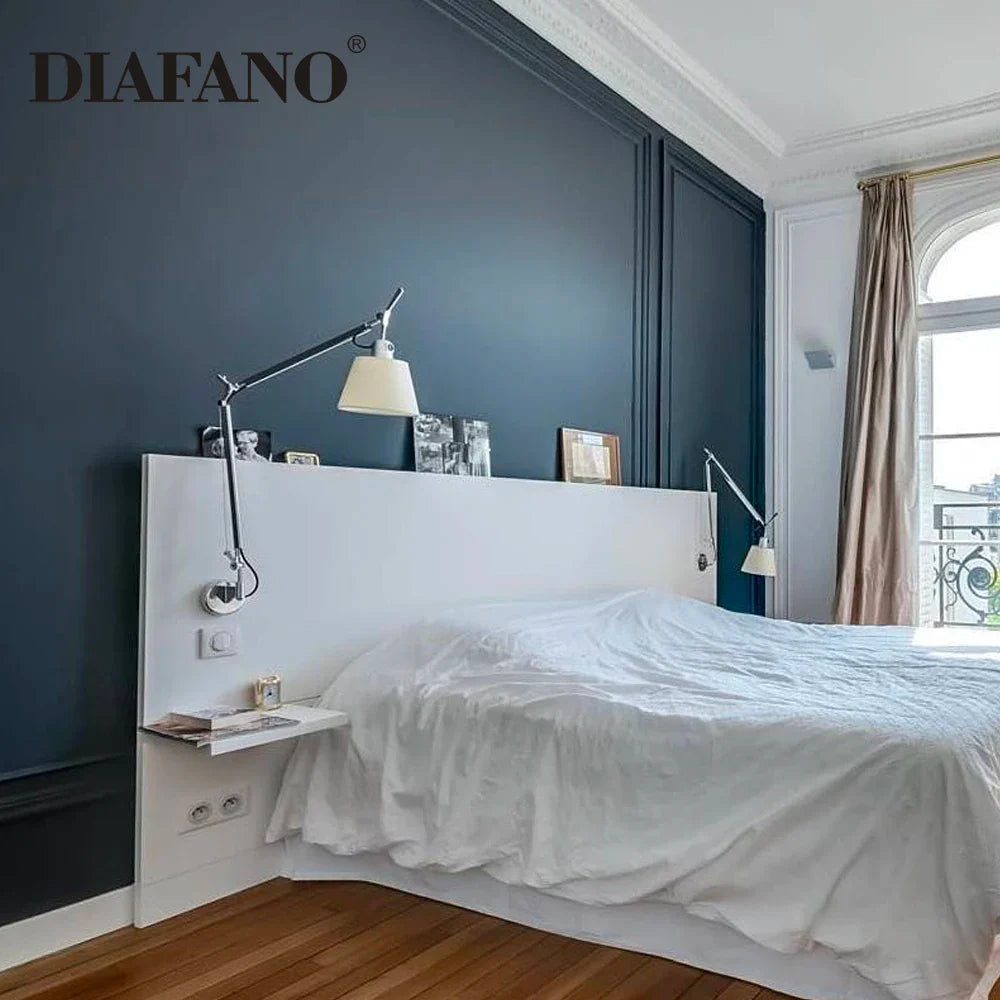 Afralia™ Adjustable Aluminum Wall Lamp with Long Swing Arm for Bedside & Study