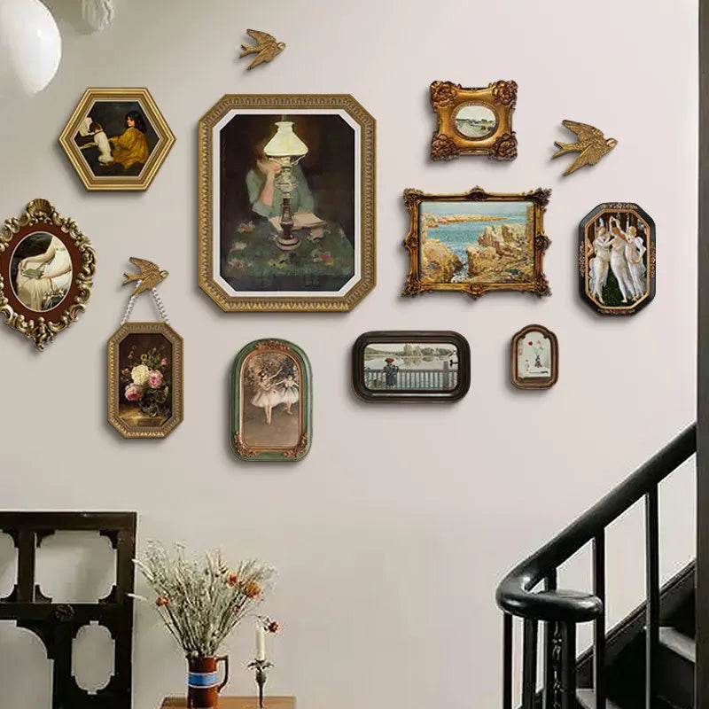 Afralia™ French Vintage Cupid Decorative Painting Set for Living Room Wall Decor