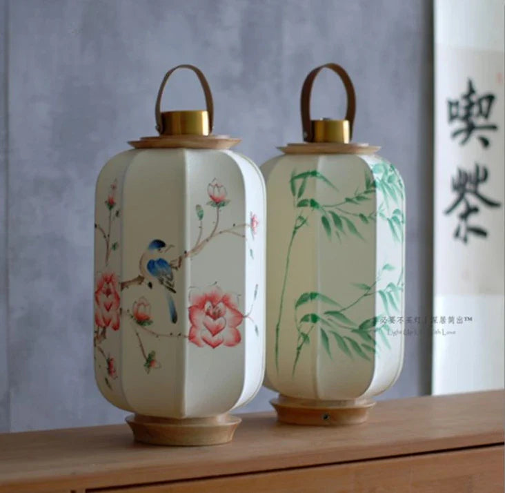Afralia™ Chinese Fabric Desk Lamp: Antique Handheld Palace Lantern, Ancient Style Atmosphere Light