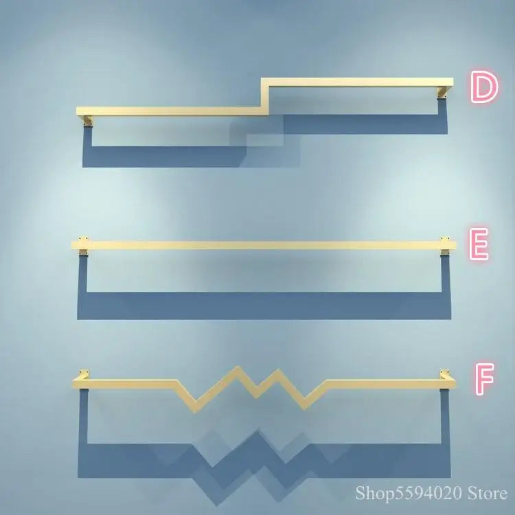 Afralia™ Golden Iron Ladder Shelf Clothing Hanger Rack for Stylish Garment Display