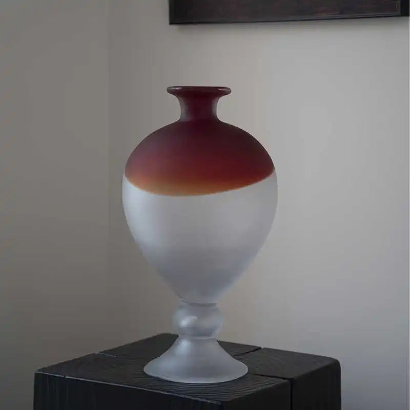 Afralia™ Red Gradient Gourd Glass Vase for Floral Arrangements and Home Decor