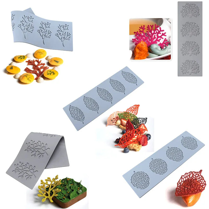 Afralia™ Coral Branch Leaf Silicone Mold for Cake Chocolate Baking Decoration