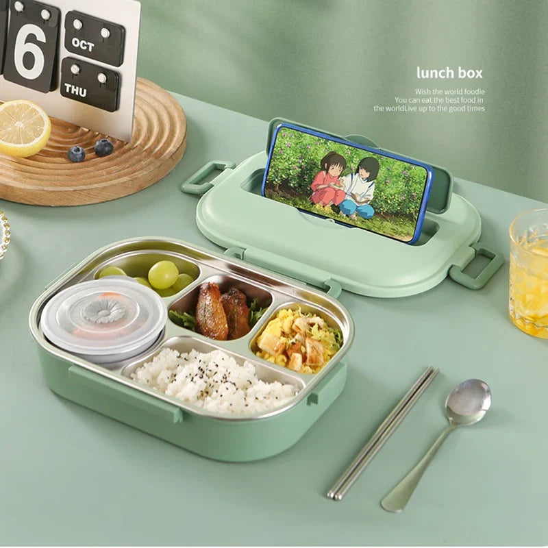 Afralia™ Insulated Bento Lunch Box Set with Cutlery, Portable Food Storage