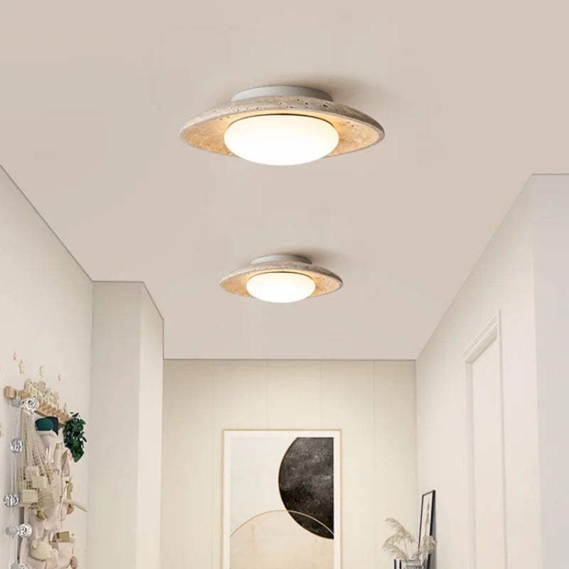 Afralia™ Natural Stone LED Ceiling Lamp for Living Room Lighting Fixtures