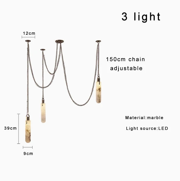 Afralia™ High Ceiling Alabaster Chandelier with Marble Luxury Design