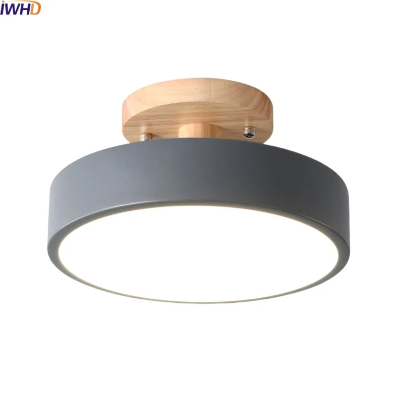 Afralia™ Acrylic Wood LED Ceiling Light – Nordic Indoor Lighting Fixture