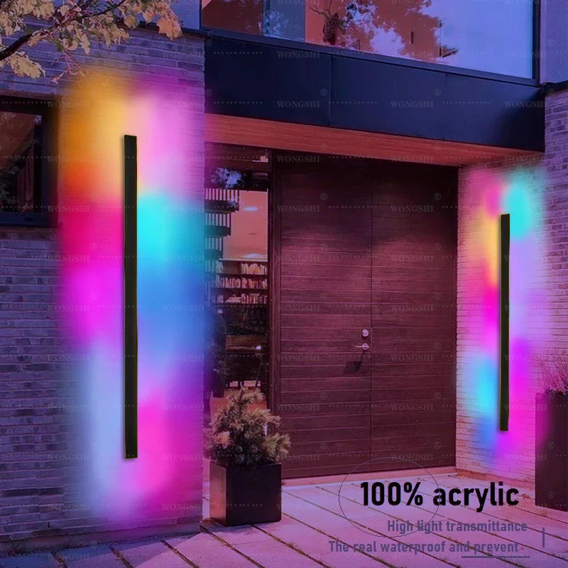 Afralia™ RGB Outdoor Wall Light Aluminum IP65 Dimmable Sconce 110V 220V Luminaire