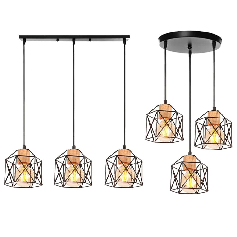 Afralia™ Wood LED Pendant Chandelier: Modern Nordic Home Decor Hanging Light for Kitchen, Living, Dining Room