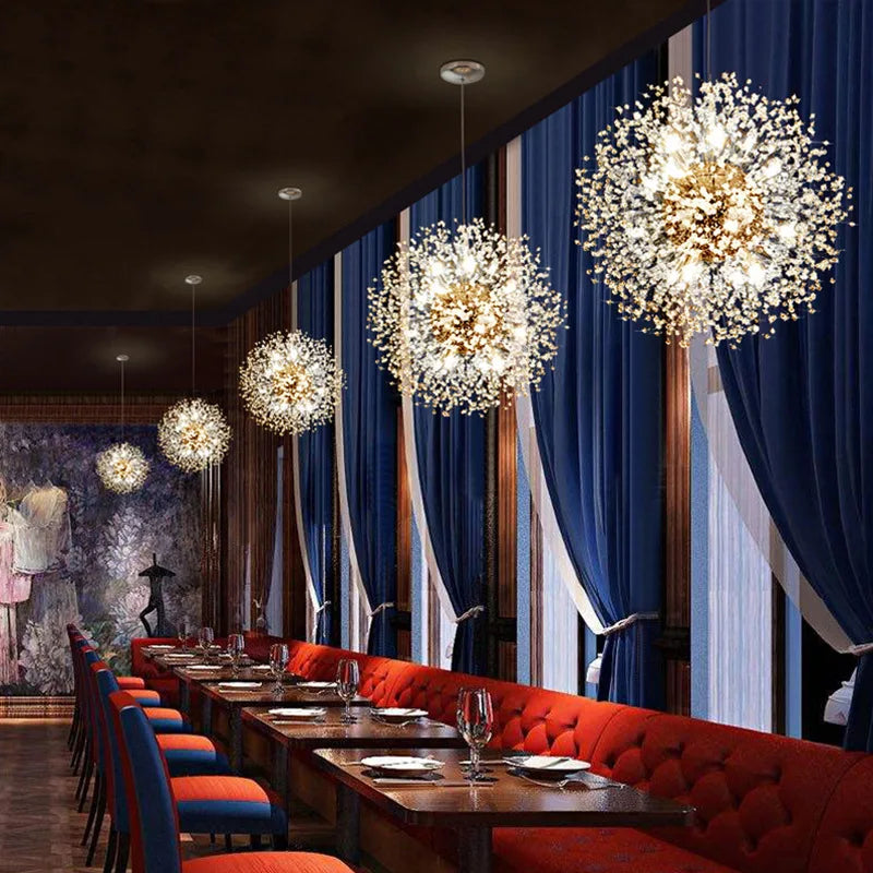 Afralia™ Dandelion Chandelier LED Pendant Lamp for Dining Room, Bedroom, Shops