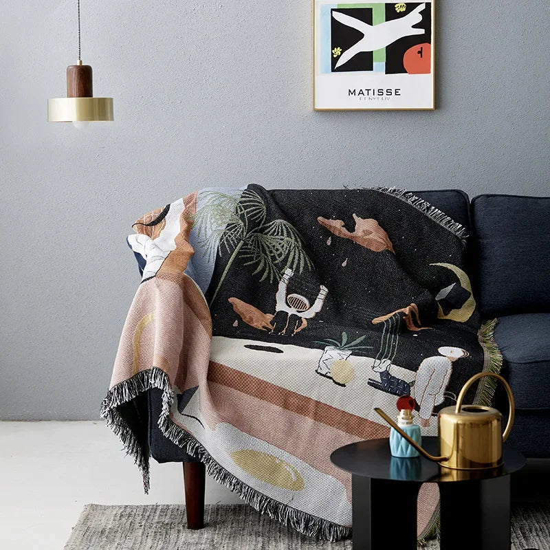 Afralia™ Knit Sofa Blanket: Modern Nordic Design Throw Blanket