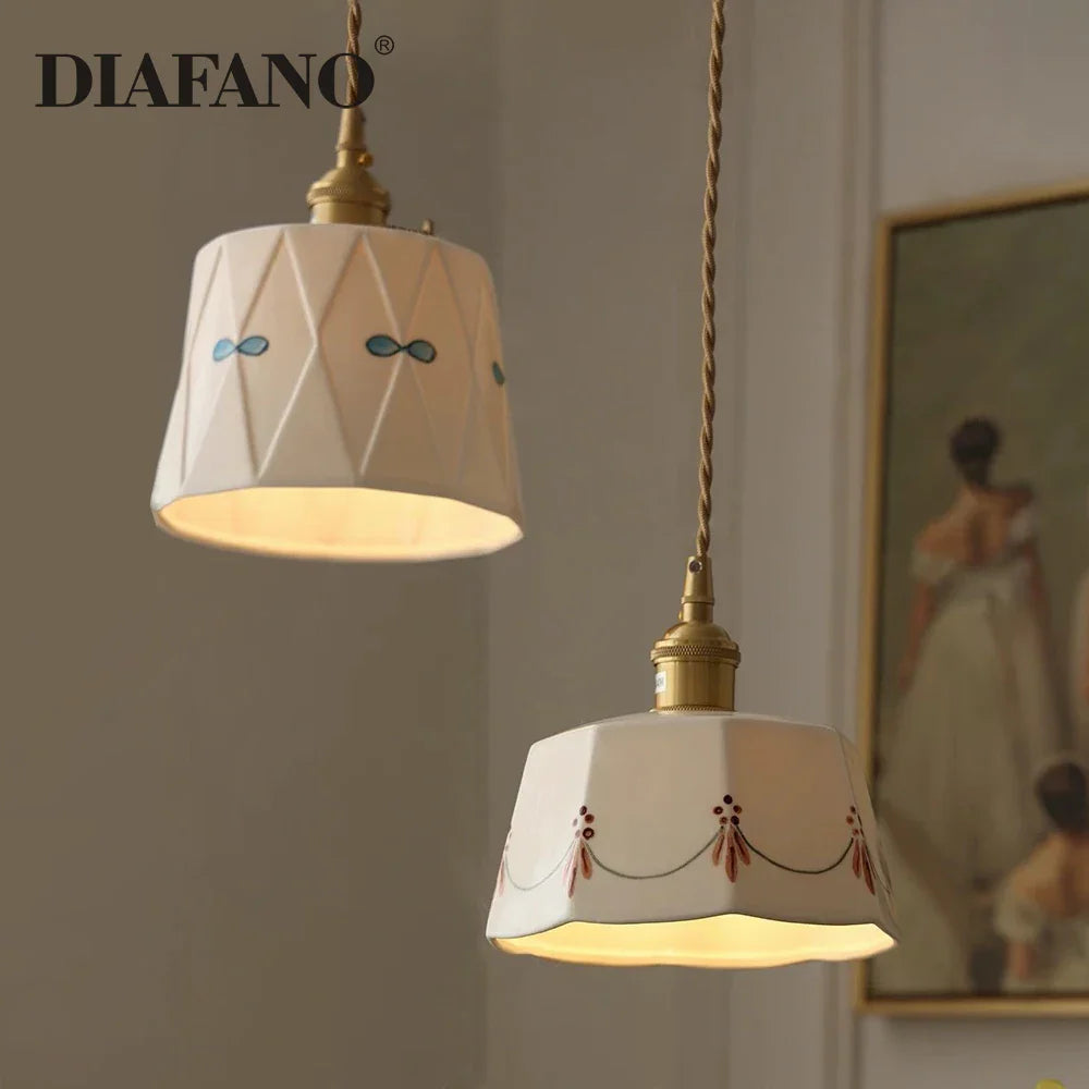 Afralia™ Ceramic Pendant Lights: Modern Nordic Dinning Room Hanging Lamp for Home Decor