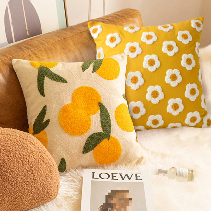 Afralia™ Sunflower Jacquard Decorative Pillow Cover