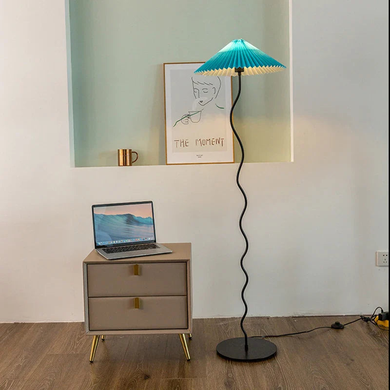 Afralia™ Pleated Fabric LED Floor Lamp - Nordic Minimalist Design