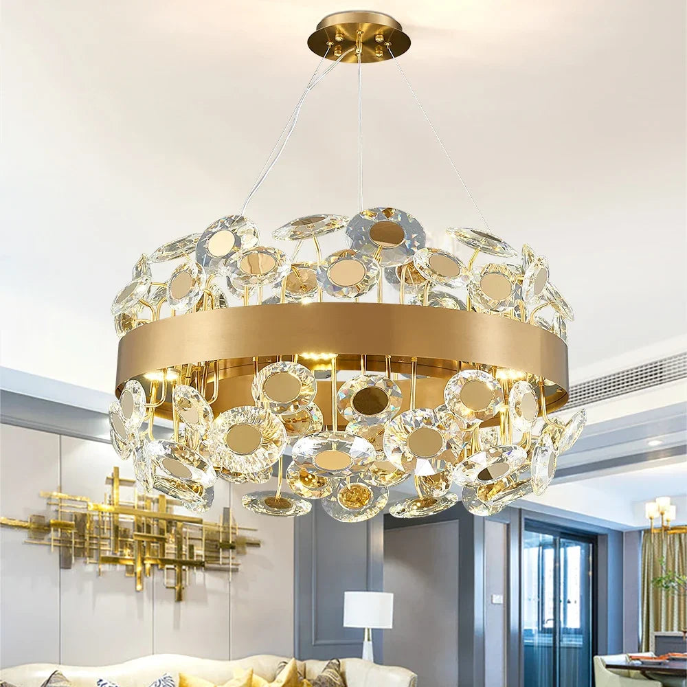 Afralia™ Crystal Pendant Chandelier: Modern Luxury for Living Room, Kitchen Island, Indoor Lighting
