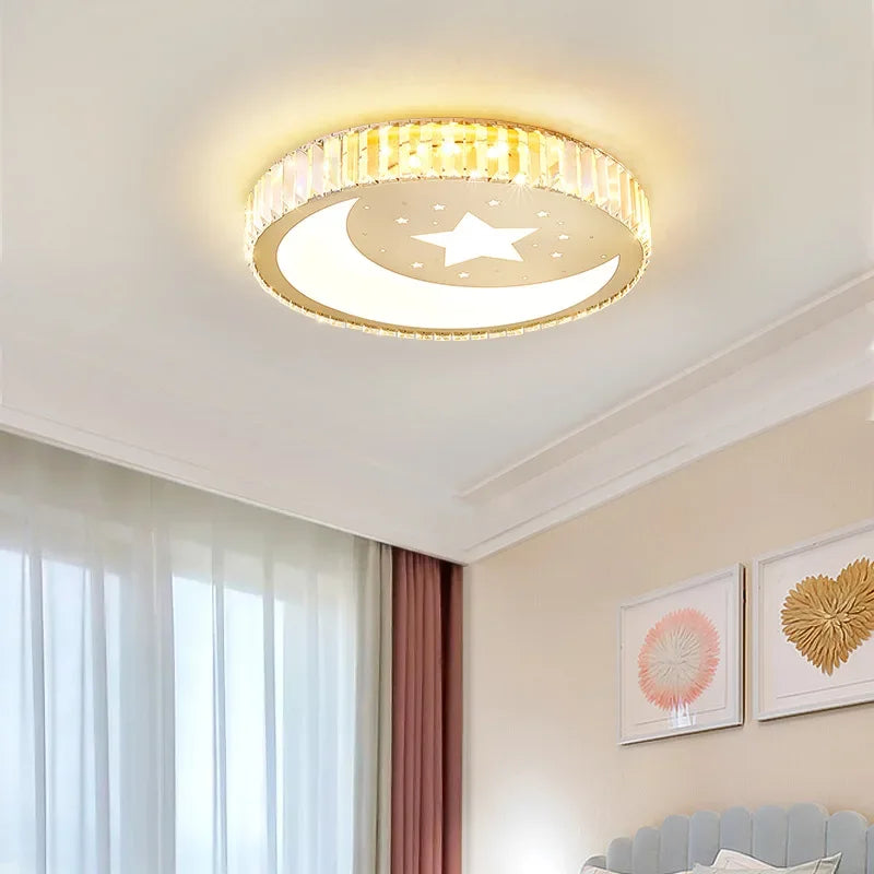 Afralia™ Crystal LED Ceiling Light for Modern Bedroom, Warm Lighting