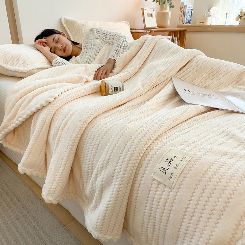 Afralia™ Velvet Jacquard Blanket: Premium Multi-Functional Soft Quilt for Sofa, Office & Nap-time