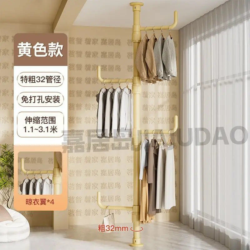 Afralia™ Clothing Storage Hanging Rail Coat Rack for Bedroom and Living Room
