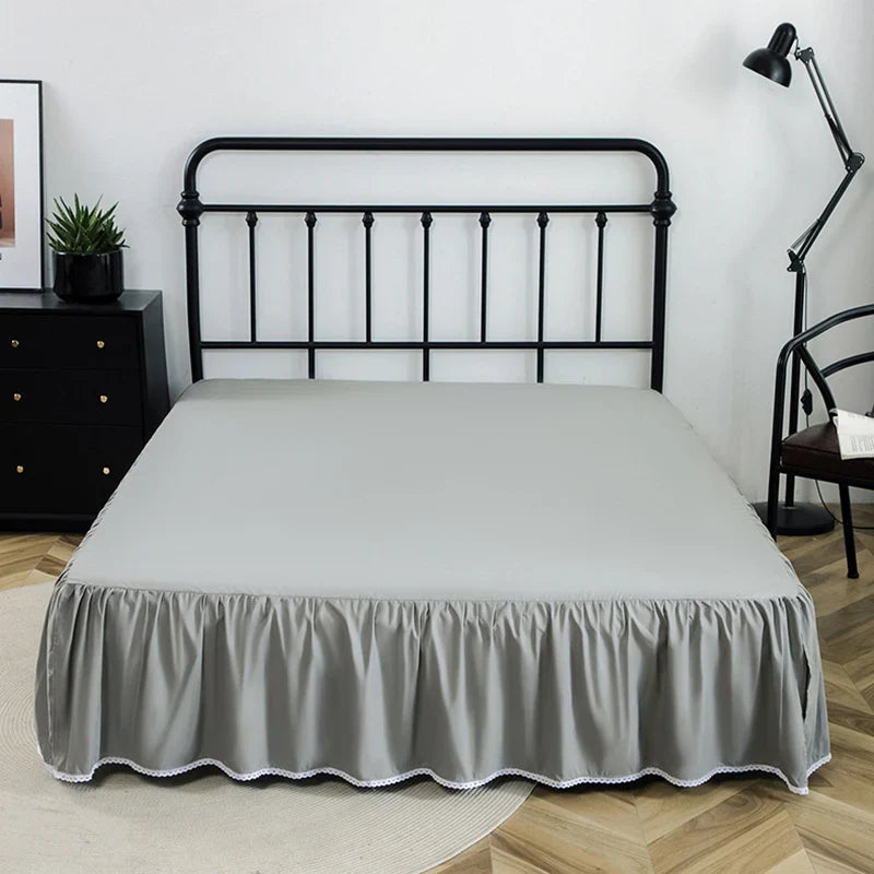 Afralia™ Ruffled Elastic Bed Cover, Queen King Size, Dust-Proof Breathable Bed Skirt