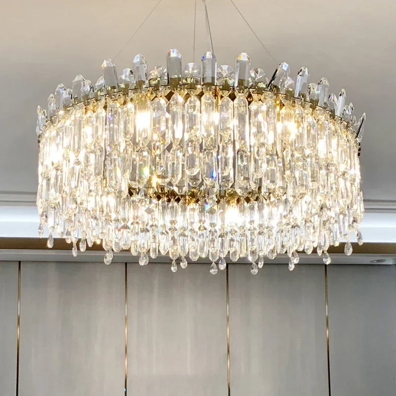 Afralia™ Luxury Crystal Chandeliers for Home Dining Room Living Room Villa Ceiling Lights