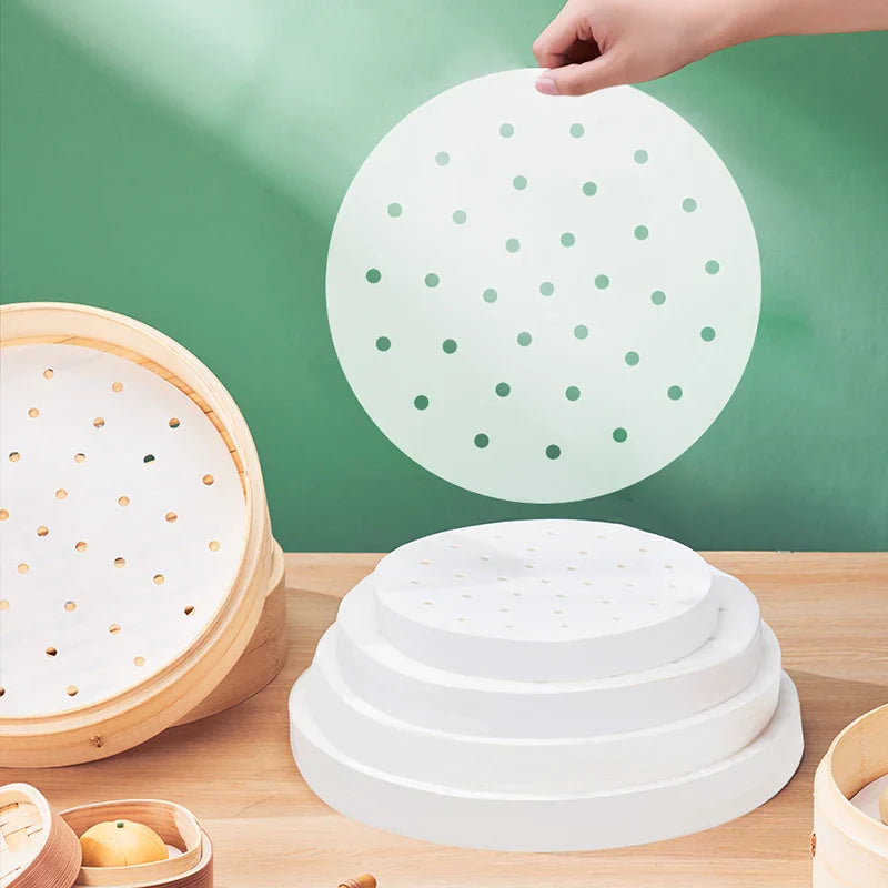 Afralia™ Air Fryer Steamer Papers - 100PCS Non-Stick Oil-Absorbing Baking Utensils