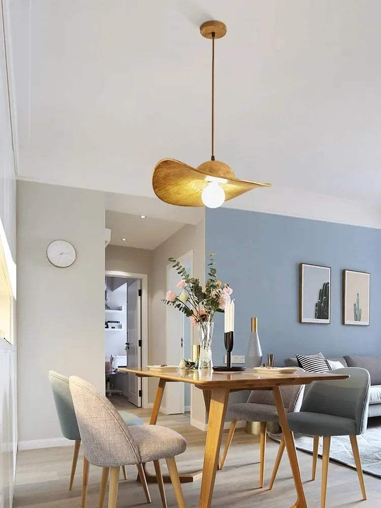 Afralia™ Nordi Cream Pendant Lights Hat Chandelier for Home Decor