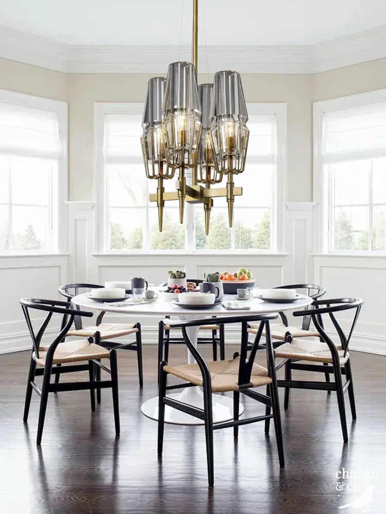 Afralia™ Luxury Copper & Glass Pendant Light - Dimmable LED - Ideal for Dining Room & Bedroom