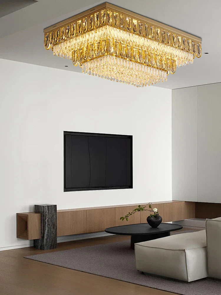 Afralia™ Nordic Gold Crystal Ceiling Lights for Bedroom & Dining Room