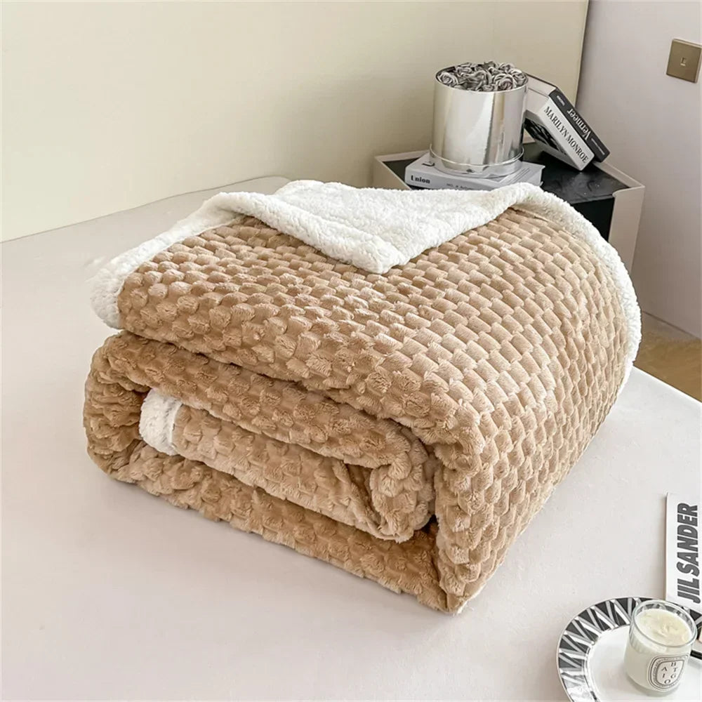 Afralia™ Sherpa Fleece Plush Blanket Throw - Cozy Solid Color BedSheet