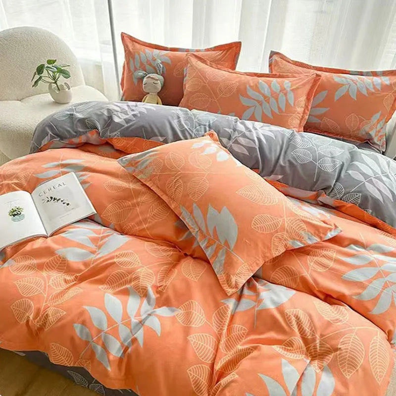 Afralia™ Soft Plant Printed Bedding Sets Cozy Quilt Cover for Summer & Autumn