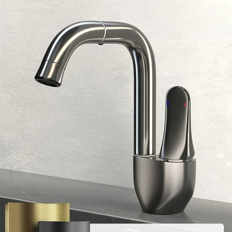 Afralia™ Brass Faucet with Rotating Ceramic Spool for Household Bathroom Basins