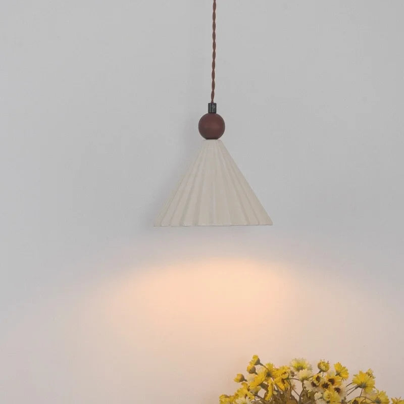 Afralia™ Ceramic Wood Pendant Lamp LED Hanging Light Fixture for Modern Home Decor