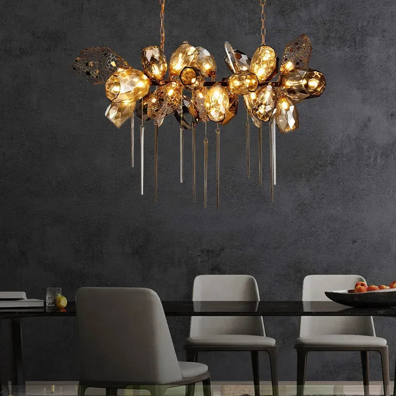 Afralia™ Glass Shades Pendant Light Luxury Dining Lamp Indoor Decor Lighting