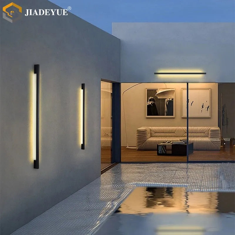 Afralia™ Outdoor LED Strip Wall Lamp for Courtyard Garden Balcony Corridor Decoration