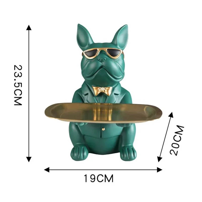 Nordic French Bulldog Sculpture by Afralia™: Key Storage Table Decor & Jewelry Holder