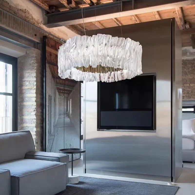 Afralia™ Accordion LED Acrylic Suspension Lamp for Living Room, Bedroom, Restaurant Décor