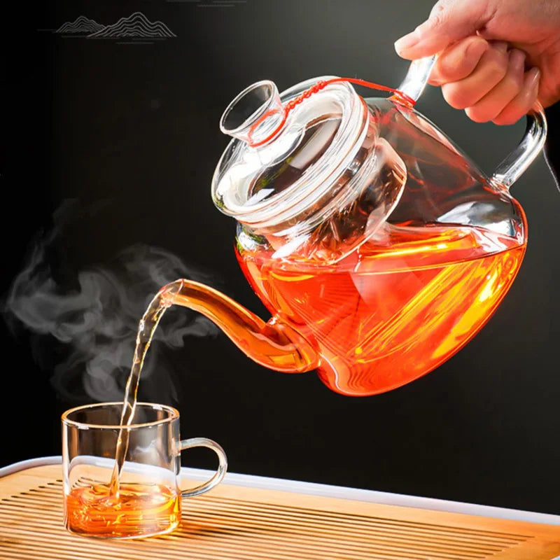 Afralia™ Glass Tea Pot Set High Quality Filterable Kettle Coffee Pot_TEAIERA™