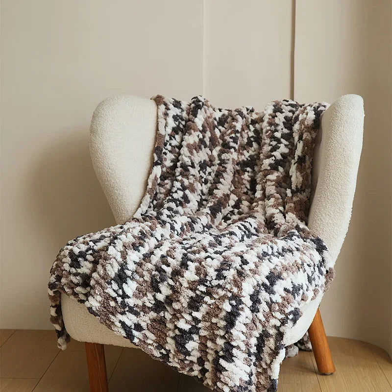 Afralia™ Knitted Jacquard Blanket Throw 130x160cm 1400g